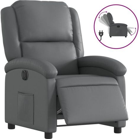 Fauteuil inclinable électrique, similicuir gris (1/5)