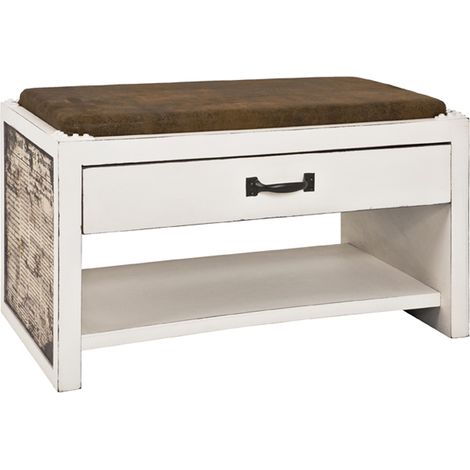 Banc coloris vintage - Dim : L 72 x P 38 x H 42 cm