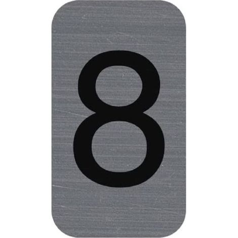 Plaque de signalisation - EXACOMPTA - Chiffres 8 - 25 x 44 mm - Gris - Finition Mat (1/4)
