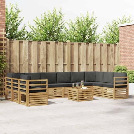 vidaXL Outdoor-Sofagarnitur 8 pcs Weiß und Anthrazit 59 x 59 x 37 cm (1/5)