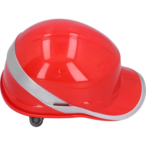 Casque de chantier rouge à absorption des chocs, anti-écrasement et réglable avec bande réfléchissante (1/5)