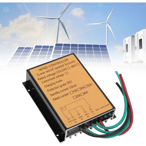 Turbinen-Windregler 400W Laderegler MPPT IP67 12V/24V Aluminium LED-Anzeige (1/5)