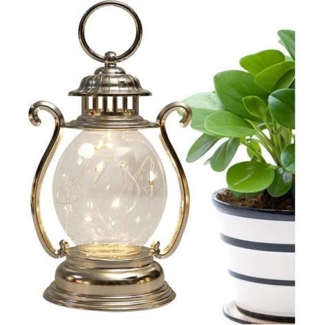 Lanterne LED,Lampes de chevet à l'ancienne - Lanterne rustique à piles, lampe d'extérieur antique pour le camping, la randonnée, (1/4)