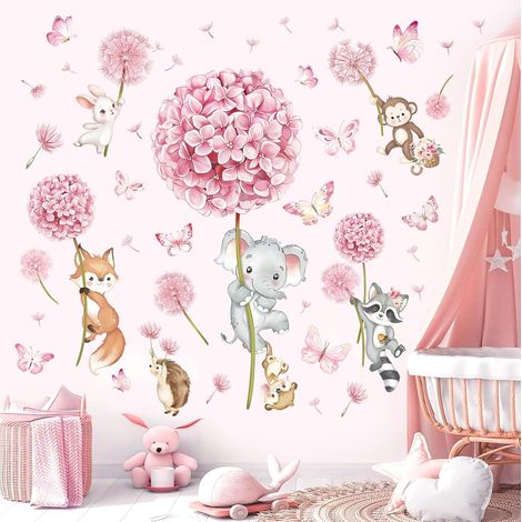 Stickers Muraux Fleur Pissenlit Animaux Autocollant Mural Floral (1/5)