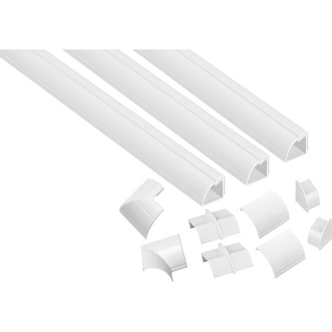 Kit de goulottes de câbles D-LINE 22x22mm 3x goulottes de câbles/accessoires 1,0m (1/4)