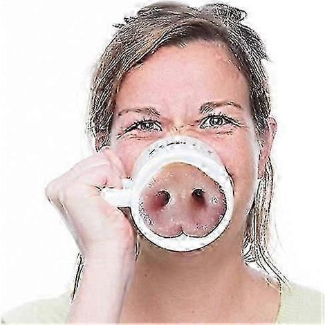 Mignonne tasse en céramique rose avec un nez de cochon, pouvant servir de tasse à café, de tasse à thé ou de tasse à lait. (1/2)