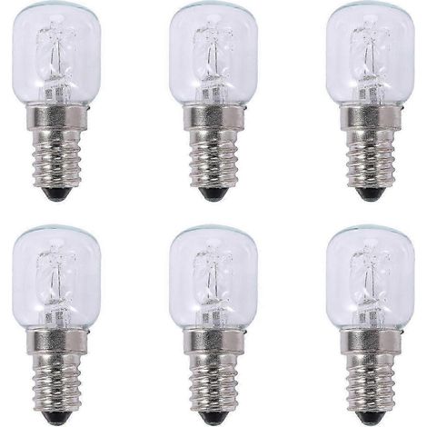 6 ampoules halogènes E14 haute température (500 °C) 25 W pour four à bulles, culot E14, 250 V, ampoule quartz. (1/5)