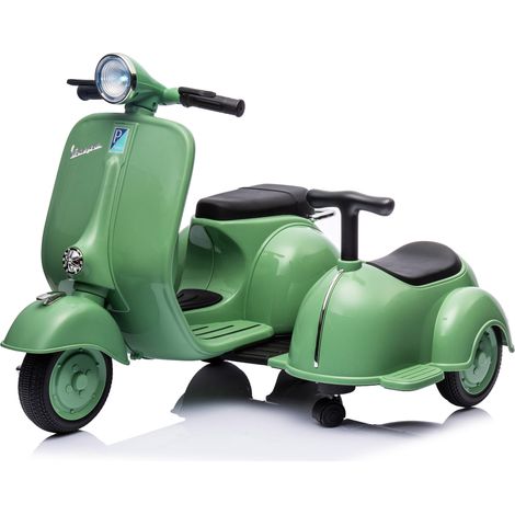 Piaggio Vespa con Sidecar Small Elettrica 6V per Bambini Verde (1/5)