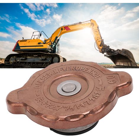 Bouchon de réservoir de carburant diesel standard / protection pour réservoir d'eau moteur, adapté aux véhicules lourds tels que les excavatrices et les chargeuses. Or rose, taille moyenne. (1/5)