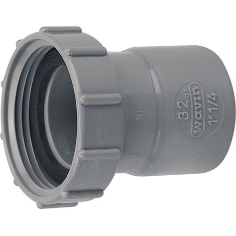 Manchon double femelle PVC-U WAVIN 40 mm filetage 40x49 Gris NF-E/NF-Me (1/3)