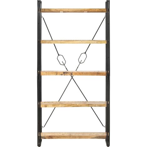Maison Exclusive - Libreria a 5 Ripiani 90x30x180 cm in Legno Massello di Mango