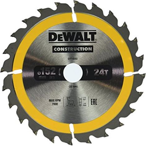 Dewalt DT1930-QZ Hoja para construcción 152 x 20mm 24T (AC) (1/2)