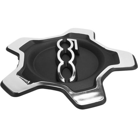 Cache Roue Noir Argent Compatible Fiat 500X 2016-2022 Anti-Poussière Protection Moyeu