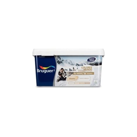 Bruguer Colores del Mundo Pintura para paredes monocapa Alaska Blanco Extra Mate 4 L