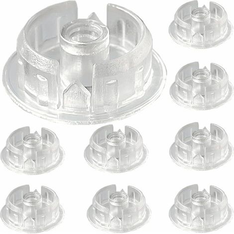 Lot de 10 pièces de rechange pour rail inférieur de store à persiennes transparentes, échelle, bouton de fixation et rail de guidage inférieur