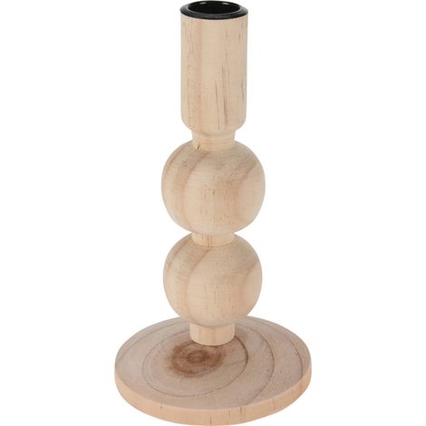 Porte-bougie en bois, H. 17 cm