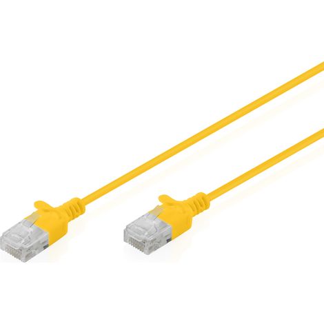 Digitus Cable de conexión CAT 6 U-UTP Slim, 2 m, amarillo (1/5)