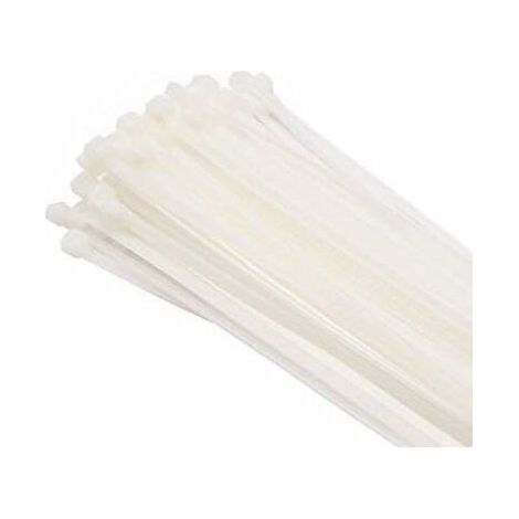 DEESSE SHOP - Lot de 100 serre-câbles, blanc/naturel, 200 mm x 3,6 mm, serre-câbles en plastique de qualité supérieure (1/5)