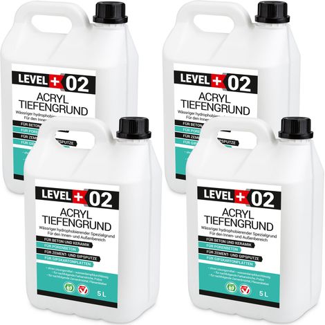 LEVEL+ Acryl Tiefengrund Grundierung Zement Gipsputz L+02 - 20L (1/5)