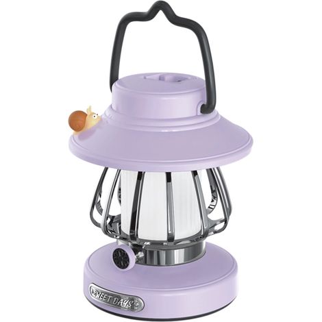 Lampe de camping, lampe de camping vintage rechargeable en métal, lampe suspendue vintage à piles, ampoule portable étanche pour tente d'extérieur (1/5)