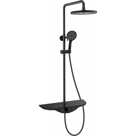 Mexen Exxo Aufputz-Duschset mit Regendusche und Armatur, schwarz - 78113-70