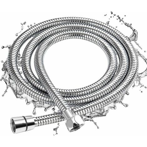 Tuyau de Douche 2M, Chrome Flexible Tuyau de Douche Universel Extensible Tuyau en Acier Inoxydable Anti-Explosion, Anti-Torsion et Anti-Corrosion (1/5)