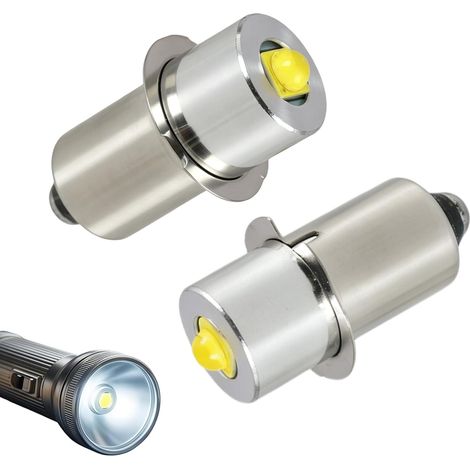 2 Ampoules LED P13.5S 5W de Remplacement pour Lampe de Poche, Torche Électrique, 6-24V, 300LM, Compatible avec Phares à Batterie C/D, Ampoules à Haute Luminosité et Longue Durée de Vie (1/5)