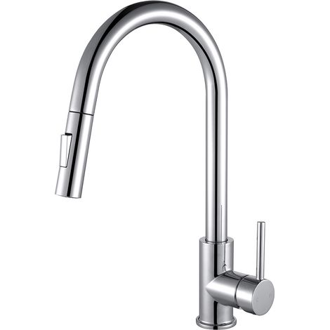Kibath Grifo De Fregadero MIR extraible de 41 cm acabado cromo brillo fabricado en latón