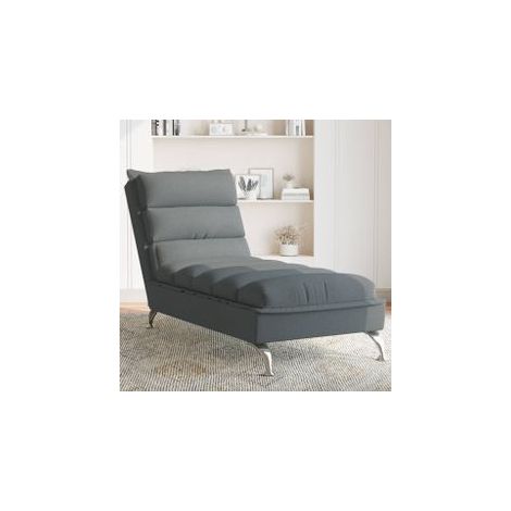 Chaise longue avec coussins gris foncé tissu (1/5)