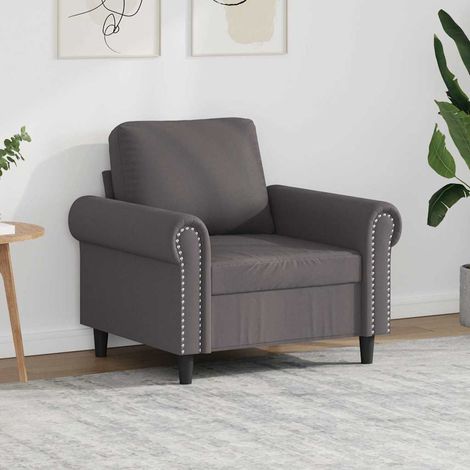 Sessel Grau 60 cm Kunstleder
