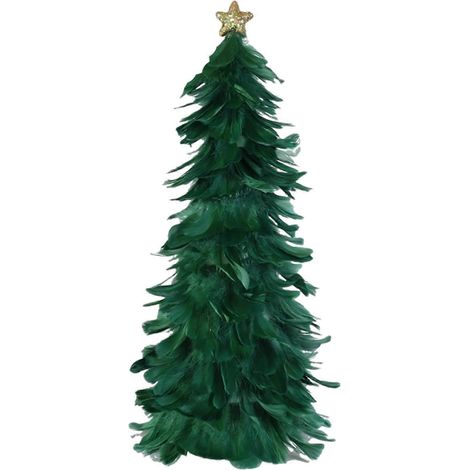 Plume sapin de Noël de table décoration fait main figurine sapin avec étoile cime maison pour les fêtes centre de table pour Noël Nouvel fête (1/5)