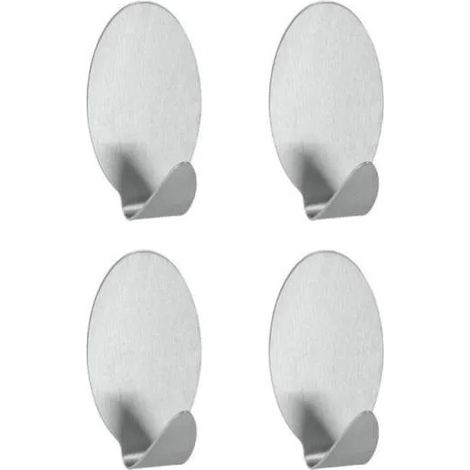 Gancho adhesivo liliput acero inoxidable, 4 piezas