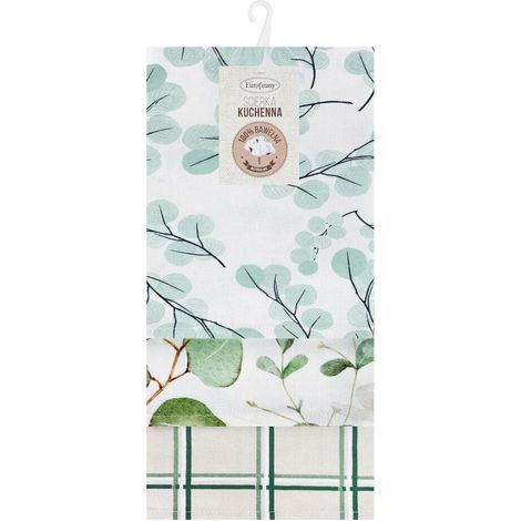 Juego de 3 paños con estampado de tréboles de 50x75 cm. (1/5)