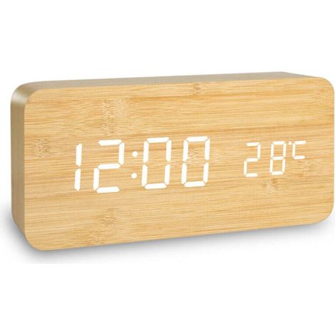 Réveil Numérique LCD Mignon en Forme de Lapin pour Enfants - avec Veilleuse (Rose)