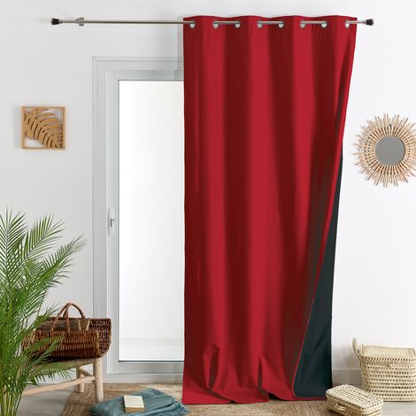 Homemaison – Rideau occultant thermique 140x260 cm – Doublure polaire 100% – Isolation contre chaleur et froid – Fixation par œillets ronds (1/3)