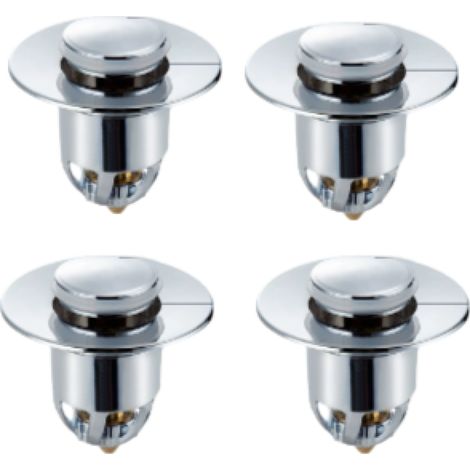 Lot de 4 filtres de vidange de lavabo en acier inoxydable à pression vers le haut, 1,3''-1,57'' (1/5)