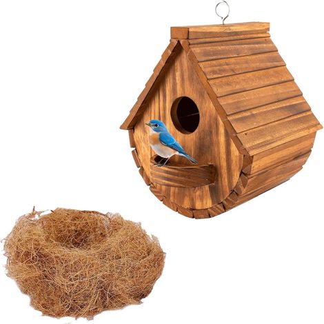 Nichoir pour Oiseaux Sauvages, Nichoirs à Oiseaux Sauvages, Nichoir, Nichoir Suspendu pour Le Jardin, Nichoir Suspendu en pin,Cabane Oiseaux en Bois Exterieur, adaptée aux Jardins et aux balcons (1/5)