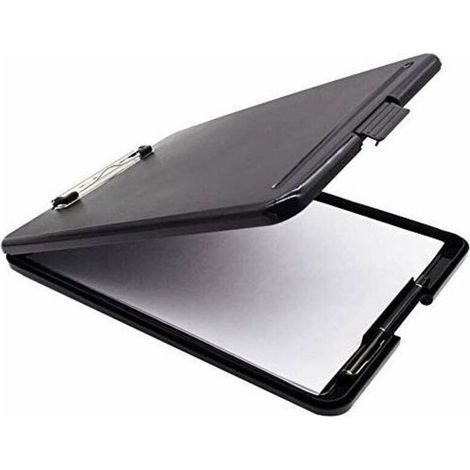A4 Porte Bloc-notes Clip Branchettes à Pince Métallique Exaboard avec Rangement Pliable Porte-papier Porte Stylo Polypropylène Idéal pour L'école Maison et Bureau Utilisation A4 35×24cm (1/5)