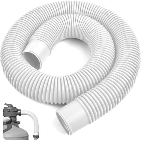 Tuyau de Rechange pour Piscine, Tuyau Piscine 38mm 1m, Tuyau Pompe Piscine pour Filtre à Sable, Tuyau de Piscine pour Skimmer, Tuyau pour Pompe de Piscine, Blanc (1/5)