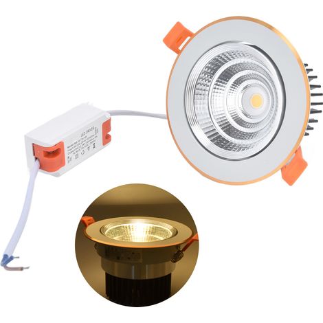 Spot encastré LED 4,3 po (11 cm) 7 W, lumière chaude 3000 K, angle réglable, pour couloir, cuisine, chambre, 100-264 V (1/5)