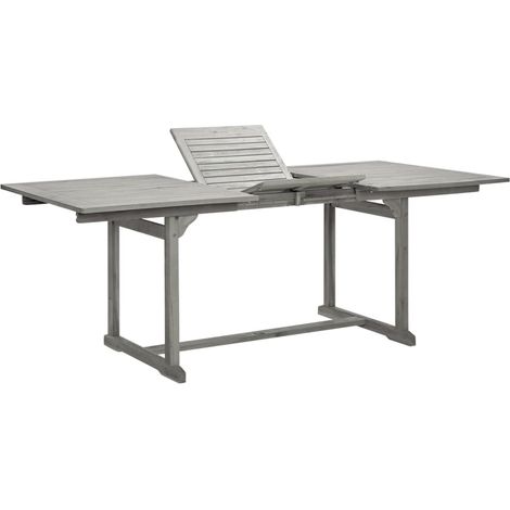 Garden Dining Table (150-200)x100x75 cm Solid Acacia Wood vidaXL