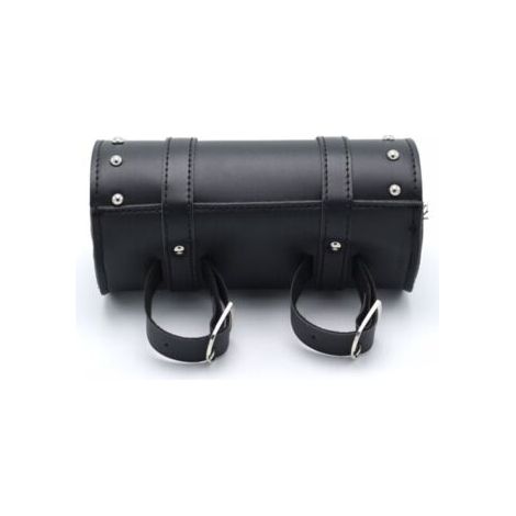 QORVA-Sacoches Cavalières pour Motos,Sac à Outils en Cuir Moto,Universelle Sacoches Cavalières pour Moto,Cuir Noir Trousse Outils Moto,avec 2 Sangles De Fixation, s'adapte à La Plupart des Motos