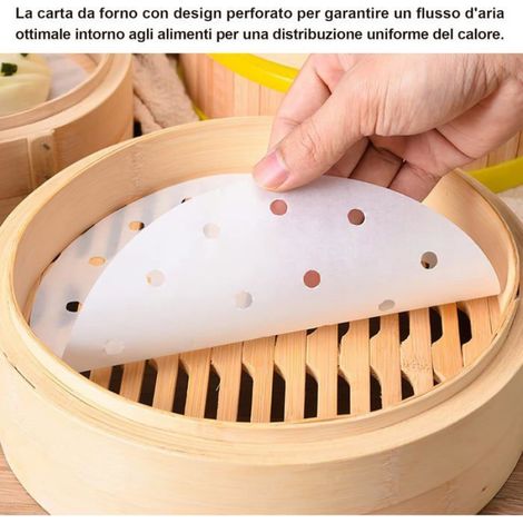 Papier Pour Friteuse À Air - Rond 18 Cm - Antiadhésif Perforé - Pour Cuisine Maison - 200 Feuilles (1/5)