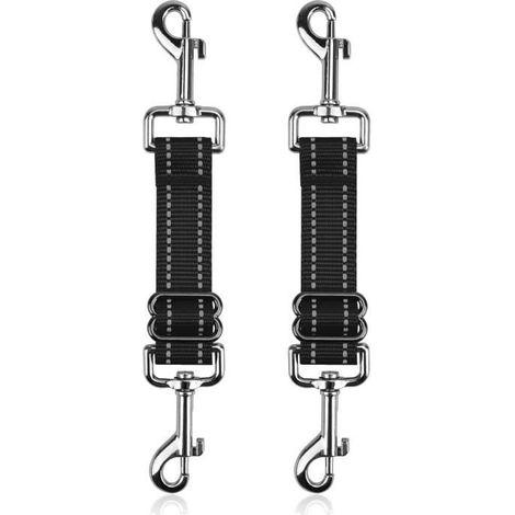 2 doppelseitige Clips für Hundehalsbänder, verstellbare, reflektierende Nylon-Verbindungsbänder für zusätzliche Sicherheit (1/4)