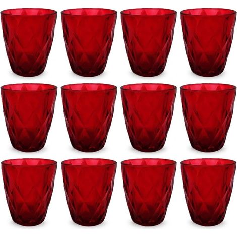 12 Bicchieri in vetro rosso cl25 natalizio per una tavola di natale elegante festosa addobbi di casa  decorazione idea regalo (1/5)
