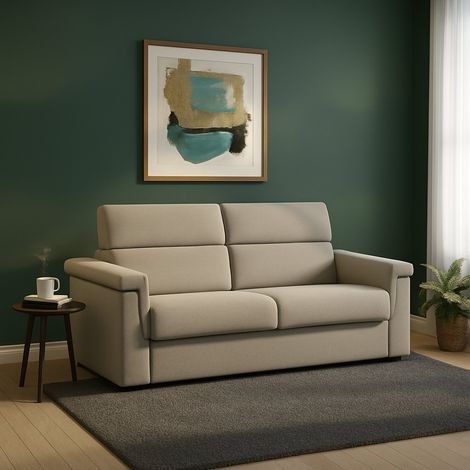 Sofá Cama Doble Tenna, Desenfundable, con Almacenaje Made in Italy, Apertura Abatible, 185x95 cm Gris Topo (1/5)