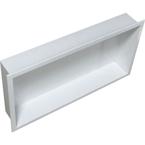 BERNSTEIN - Niche murale de douche, étagère encastrable douche acier inox - 60x30x10cm - BS603010 BlancBlanc