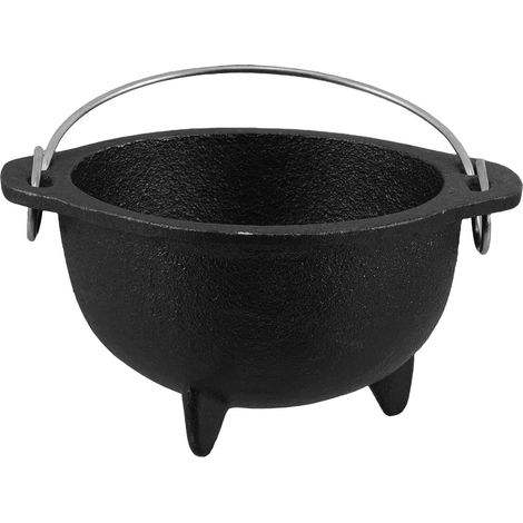 Chaudron en Fonte Noir 3 Pieds Pot à Parfum Multifonction pour Halloween Bol à Bonbons Rustique en Métal Diffuseur D’Arômes pour Fêtes et Rituels Déco Vintage Sorcière (1/5)