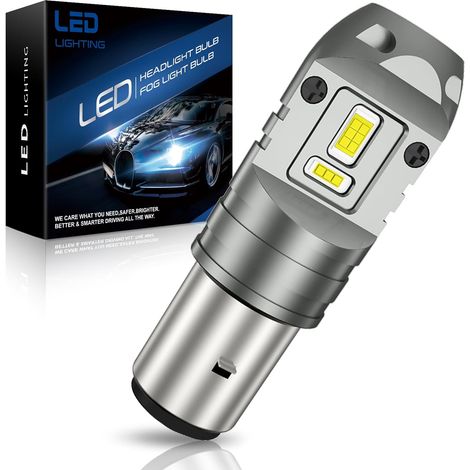 BA20D S2 LED Headlight Bulb for Motorcycle, 30W 12V 6000K White CSP Chips LED Lamp BA20D S2 Low or Road Lights for ATV YFZ YFM Raptor Tractor Scooter, Replaces Halogen and Xenon (1/5)