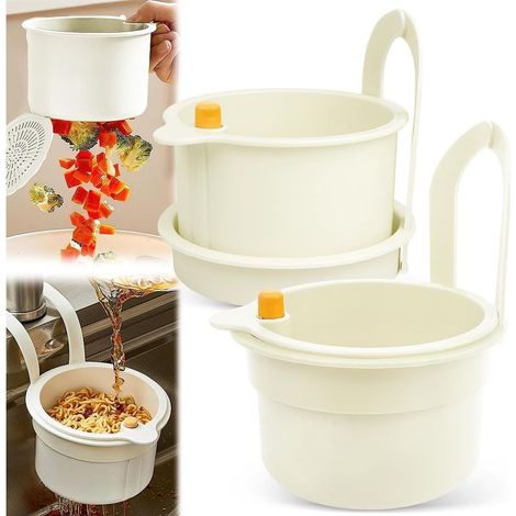 Passoire Evier Cuisine Passoire pour évier Crépine Suspendue pour Robinet Faucet Hanging Strainer Multifonction Amovible Pour le Lavage Organisateur Dans l'évier de la Cuisine (Blanc) (1/5)